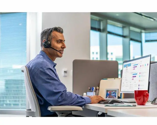Alt view image 14 of 16 - Poly Savi 8200 Office 8210 Headset - Mono - Wireless - Bluetooth/DECT 6.0 - 449.5 ft - 32 Ohm - 20 Hz - 20 kHz - Over-the-head - Monaural - Ear-cup - Noise Cancelling Microphone
