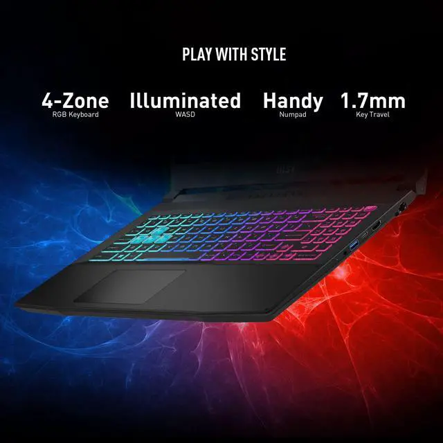 Alt view image 17 of 20 - MSI - Katana 15 B13VFK-1264US 15.6" 144 Hz IPS - Intel Core i7 13th Gen 13620H (2.40GHz) - GeForce RTX 4060 Laptop GPU - 16 GB DDR5 - 1 TB PCIe SSD - Windows 11 Pro 64-bit - Gaming Laptop (Katana 15 B13VFK-1264US )