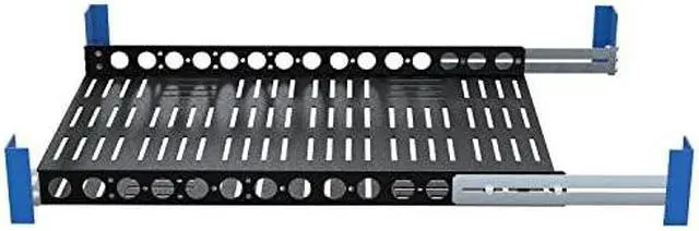 Alt view image 8 of 12 - RackSolutions 1U Light Duty Fixed Shelf 24in Depth - US Steel Construction, 100 lbs Capacity, Anti-Slip Mat, Adjustable Mounting Depth - OEM