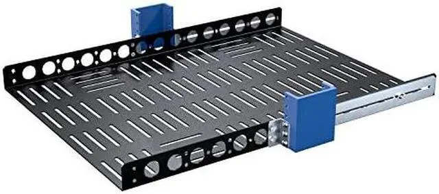 Alt view image 9 of 12 - RackSolutions 1U Light Duty Fixed Shelf 24in Depth - US Steel Construction, 100 lbs Capacity, Anti-Slip Mat, Adjustable Mounting Depth - OEM