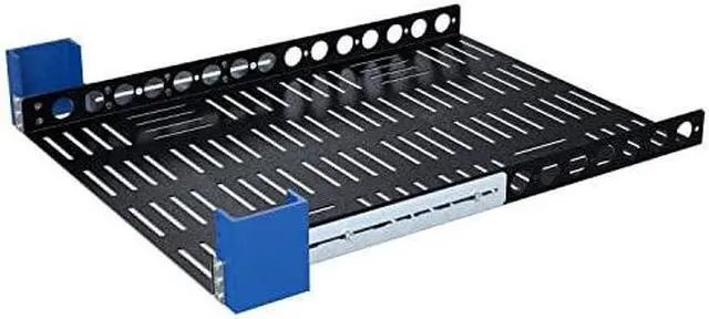 Alt view image 10 of 12 - RackSolutions 1U Light Duty Fixed Shelf 24in Depth - US Steel Construction, 100 lbs Capacity, Anti-Slip Mat, Adjustable Mounting Depth - OEM