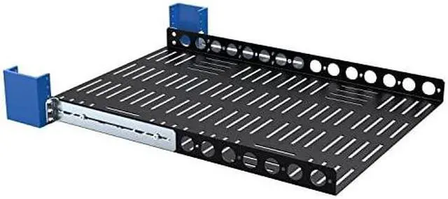Alt view image 12 of 12 - RackSolutions 1U Light Duty Fixed Shelf 24in Depth - US Steel Construction, 100 lbs Capacity, Anti-Slip Mat, Adjustable Mounting Depth - OEM