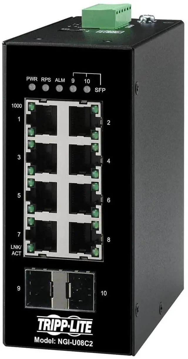 Alt view image 16 of 17 - Tripp Lite 5-Port Lite Managed 10/100/1000 Mbps PoE+ Gigabit Ethernet Switch