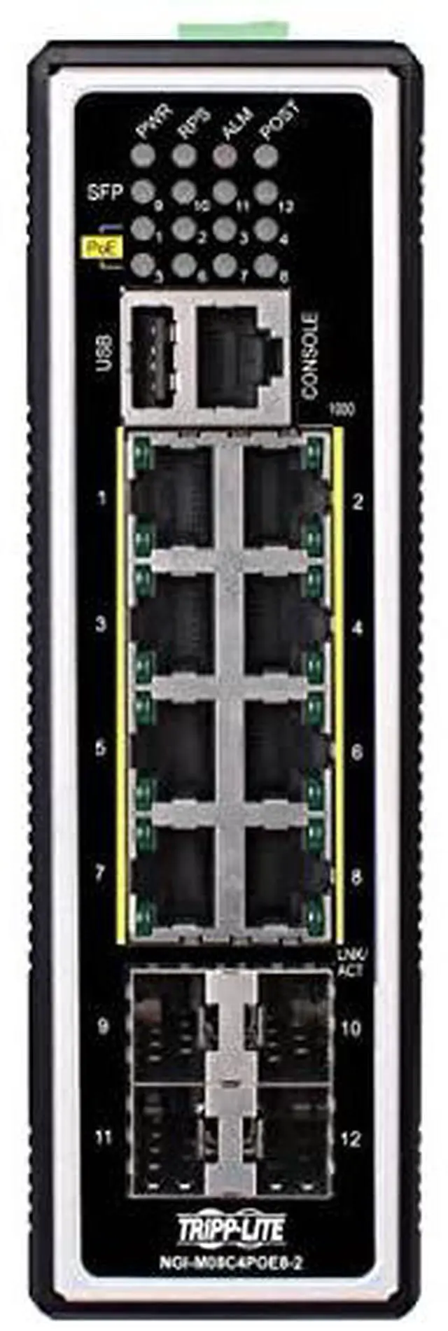 Alt view image 10 of 15 - Tripp Lite 16-Port DIN Lite Managed Industrial Gigabit Ethernet Switch NGIS16