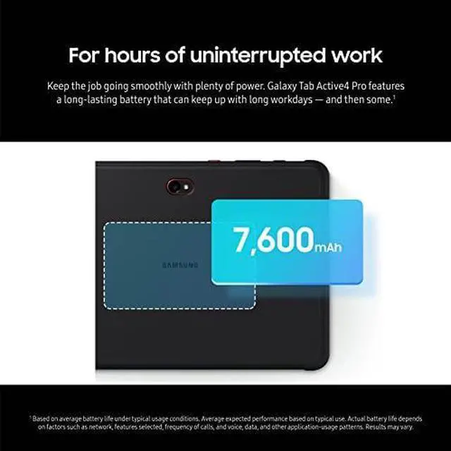 Alt view image 14 of 18 - Samsung Galaxy Tab Active4 Pro SM-T630 Rugged Tablet - 10.1" WUXGA - Octa-core 2.40 GHz 1.80 GHz) - 4 GB RAM - 64 GB Storage - Black