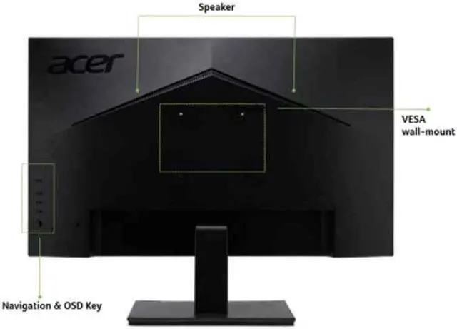 Alt view image 6 of 7 - Acer Vero V7 V227Q H 21.5" Full HD LED LCD Monitor - 16:9 - Black - Vertical Alignment (VA) - 1920 x 1080 - 16.7 Million Colors - FreeSync (DisplayPort/HDMI) - 250 Nit - 4 ms - 100 Hz Refresh Rat