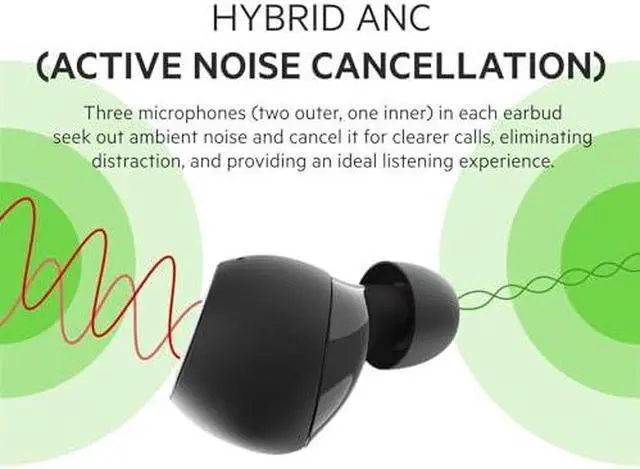 Alt view image 6 of 9 - Belkin SoundForm Immerse, True Wireless Earbuds with Hybrid ANC, Wireless Charging, IPX5 Sweat and Water Resistant, Apple Find My Ping My Earbuds for iPhone, Galaxy, Pixel and More