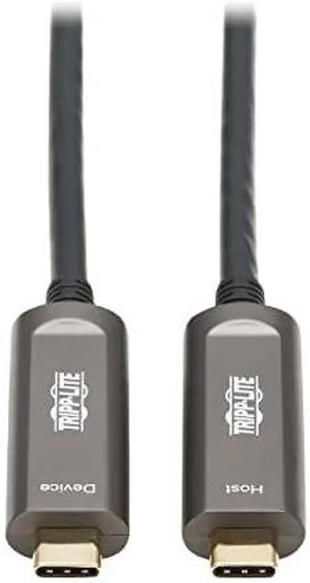 Alt view image 14 of 18 - Tripp Lite USB-C AOC Cable (M/M) - USB 3.2 Gen 2 (10 Gbps) Plenum-Rated Fiber Active Optical Cable - Data Only, Backward Compatible, Black, 15 m - 49.21 ft USB-C Data Transfer Cable for Hard Drive, De