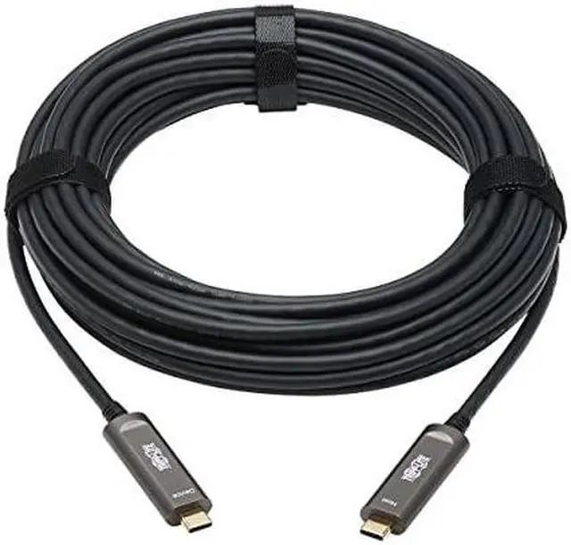 Alt view image 15 of 18 - Tripp Lite USB-C AOC Cable (M/M) - USB 3.2 Gen 2 (10 Gbps) Plenum-Rated Fiber Active Optical Cable - Data Only, Backward Compatible, Black, 15 m - 49.21 ft USB-C Data Transfer Cable for Hard Drive, De