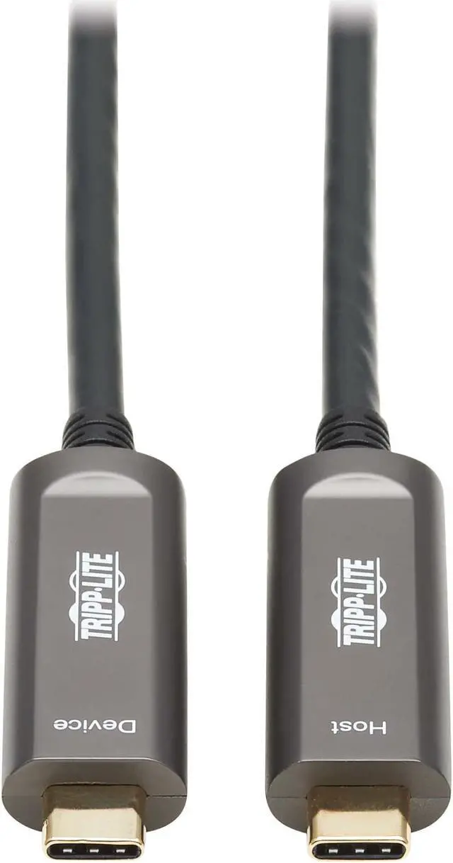 Alt view image 13 of 18 - Tripp Lite USB-C AOC Cable (M/M) - USB 3.2 Gen 2 (10 Gbps) Plenum-Rated Fiber Active Optical Cable - Data Only, Backward Compatible, Black, 15 m - 49.21 ft USB-C Data Transfer Cable for Hard Drive, De