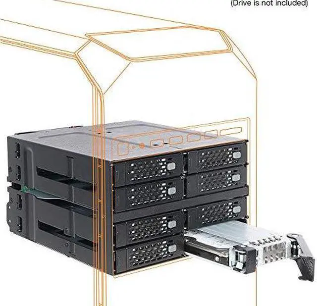 Alt view image 12 of 20 - Icy Dock MB924IP-B | Rugged Full Metal 24 Bay 2.5" SAS/SATA SSD/HDD Backplane Cage for 3 x External 5.25" Bay | ToughArmor