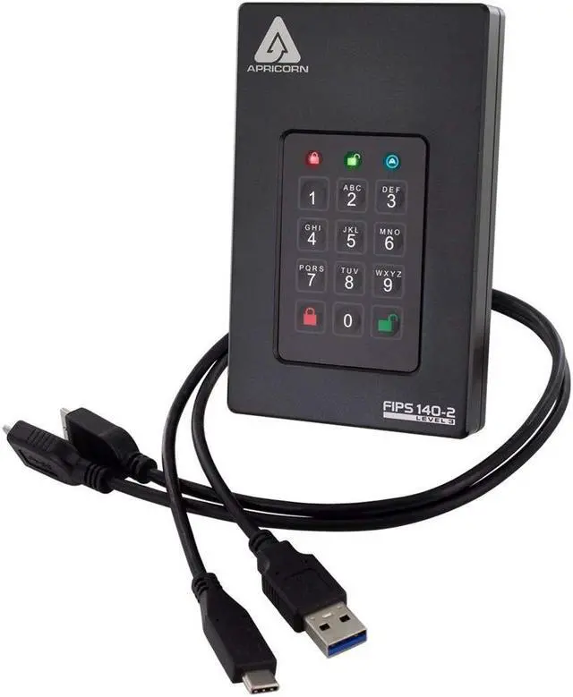 Alt view image 19 of 20 - Apricorn Aegis Fortress 5 TB Hard Drive External USB 3.0 AFL35TB