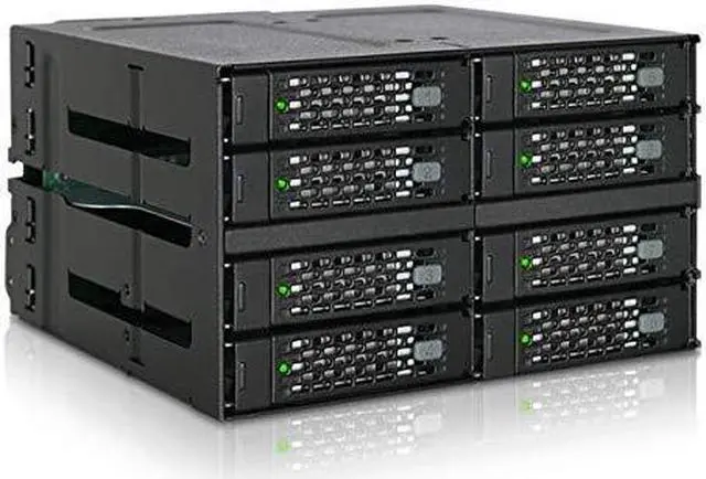 Alt view image 11 of 20 - Icy Dock MB924IP-B | Rugged Full Metal 24 Bay 2.5" SAS/SATA SSD/HDD Backplane Cage for 3 x External 5.25" Bay | ToughArmor