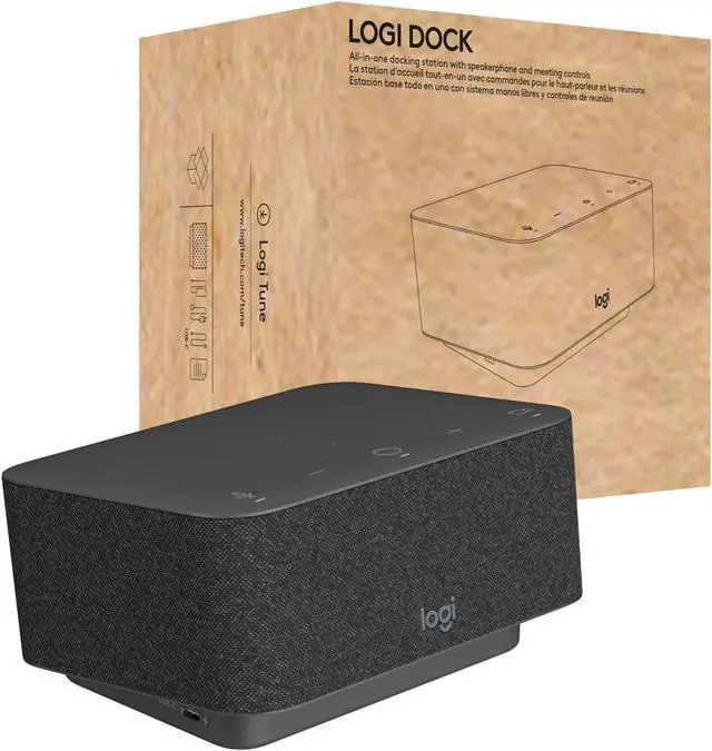 Alt view image 19 of 19 - Logitech Logi Dock Docking Station - for Desktop PC/Tablet/Smartphone - 100 W - USB Type C - 2 Displays Supported - 4K - 3840 x 2160 - 5 x USB Ports - 3 x USB 3.1 Type-C Ports - 2 x USB Type-A Ports -