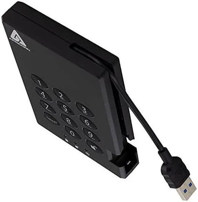 Alt view image 6 of 15 - Apricorn Aegis Padlock 2 TB USB 3.0 256-Bit AES XTS Hardware Encrypted Portable External Hard Drive (A25-3PL256-2000)