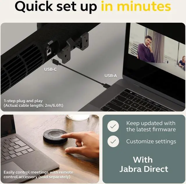 Alt view image 7 of 10 - Jabra PanaCast VSM020 Video Conferencing Camera 13 Megapixel Gray 8201232