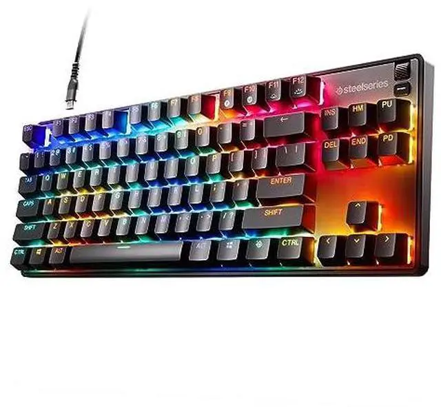 Alt view image 18 of 20 - SteelSeries New Apex 9 TKL – HotSwap Optical Mini Keyboard – TKL Esports Design – Optical Switches – RGB Customization – Aluminum Alloy Frame – Double Shot PBT Keycaps