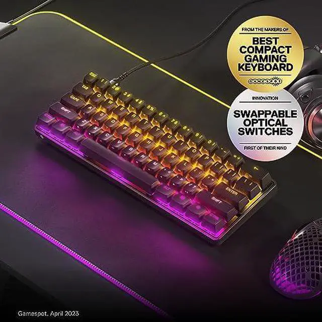 Alt view image 20 of 20 - SteelSeries New Apex 9 TKL – HotSwap Optical Mini Keyboard – TKL Esports Design – Optical Switches – RGB Customization – Aluminum Alloy Frame – Double Shot PBT Keycaps
