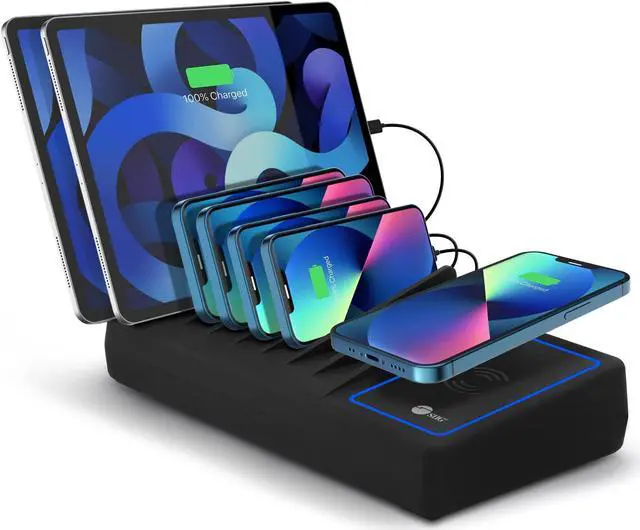 Alt view image 17 of 20 - SIIG 10-Port USB-A/C & Wireless Charging Station 150W ACPW1R11S1