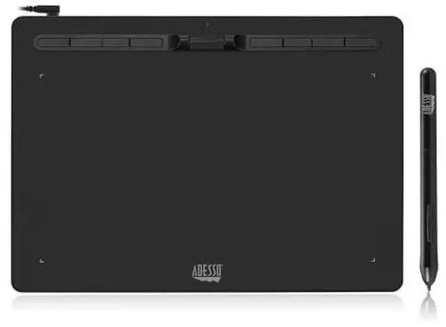 Alt view image 15 of 20 - Adesso 12" x 7" Graphic Tablet - Graphics Tablet - 12" x 7" - 5080 lpi Cable - 8192 Pressure Level - Pen - 1 - Mac, PC - Black