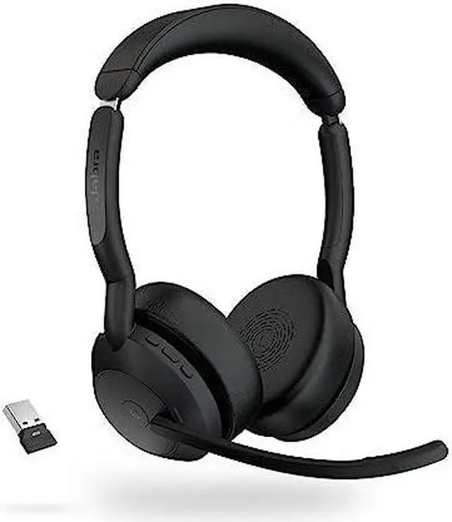 Alt view image 5 of 10 - Jabra Evolve2 55 Stereo UC Wireless Headset with Link380a (25599-989-999-01)