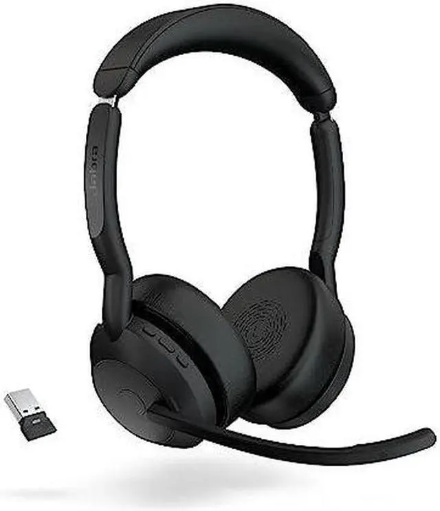 Alt view image 4 of 10 - Jabra Evolve2 55 Stereo UC Wireless Headset with Link380a (25599-989-999-01)