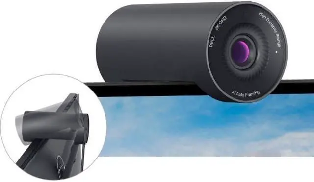 Alt view image 4 of 8 - Dell WB5023 Webcam - 60 fps - USB 2.0 Type A - 2560 x 1440 Video - CMOS Sensor - Auto-focus - 4x Digital Zoom - Microphone - Display Screen, Computer, Monitor