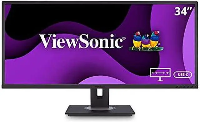 Alt view image 12 of 20 - ViewSonic VG3456C 34 Inch 21:9 UltraWide QHD 1440p Curved Monitor with Ergonomics Design, USB C Docking Built-In, Gigabit Ethernet for Home and Office