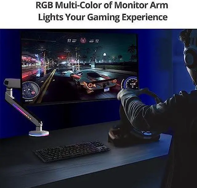 Alt view image 5 of 9 - SIIG Single Monitor Desk Mount RGB