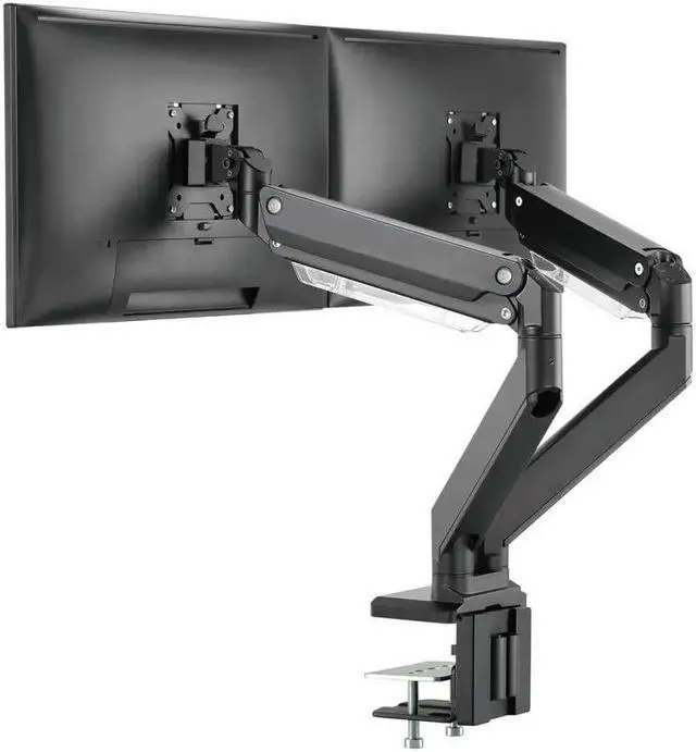 Alt view image 11 of 13 - Monoprice Heavy-Duty Dual-Monitor Full-Motion Adjustable Gas-Spring Desk Mount for 15 to 34 Inches Monitors, Desk EdgeClamp, Fits 2 Screens - Workstream Collection