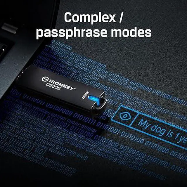 Alt view image 5 of 8 - IronKey D500S 256GB USB 3.2 Gen 1 Type A Flash Drive IKD500S256GB