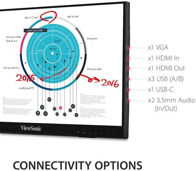 Alt view image 18 of 20 - ViewSonic ID2456 24" Projected Capacitive Touch Monitor with MPP2.0 Active Pen 250 cd/m2 1000:1 Built-in Speakers