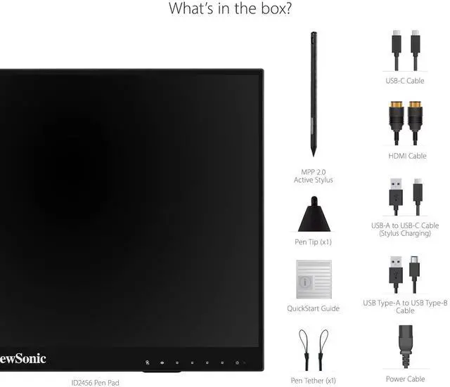 Alt view image 19 of 20 - ViewSonic ID2456 24" Projected Capacitive Touch Monitor with MPP2.0 Active Pen 250 cd/m2 1000:1 Built-in Speakers