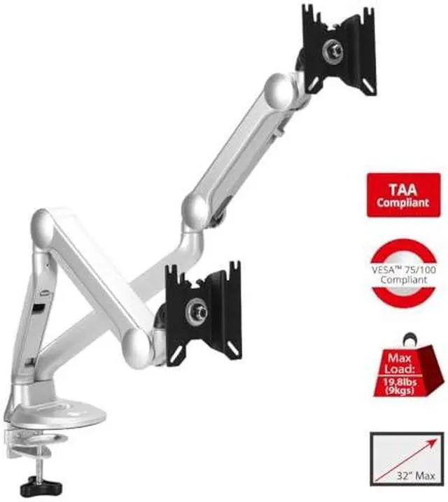 Alt view image 3 of 10 - SIIG Dual Monitor VESA Mounts