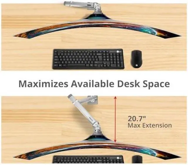 Alt view image 5 of 9 - SIIG MTPRO Heavy Duty Single Monitor Desk Mount, Fully Adjustable, Holds up to 49", 4.4lbs to 44 lbs, VESA 75mm/100mm Compatible, TAA Compliant