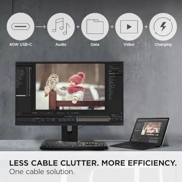 Alt view image 19 of 20 - ViewSonic VG245 24 Inch IPS 1080p Monitor Designed for Surface with advanced ergonomics, 60W USB C, HDMI and DisplayPort inputs for Home and Office