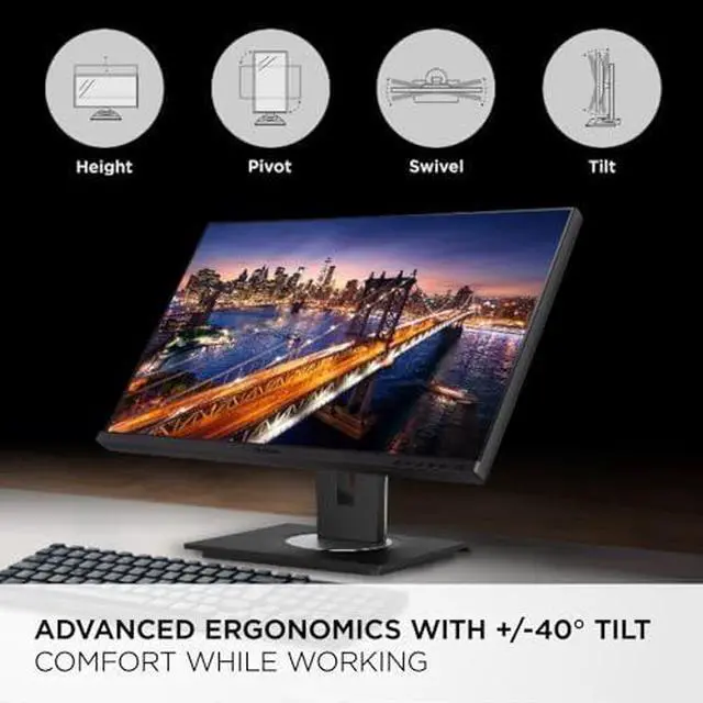 Alt view image 20 of 20 - ViewSonic VG245 24 Inch IPS 1080p Monitor Designed for Surface with advanced ergonomics, 60W USB C, HDMI and DisplayPort inputs for Home and Office
