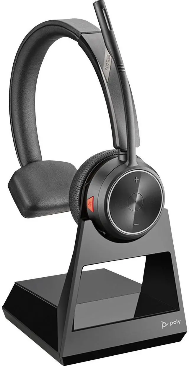 Alt view image 6 of 7 - Poly Savi 7210 Office Headset - Mono - Wireless - DECT 6.0 - 393.7 ft - On-ear - Monaural - Ear-cup - Noise Cancelling, Omni-directional Microphone - Noise Canceling - Black