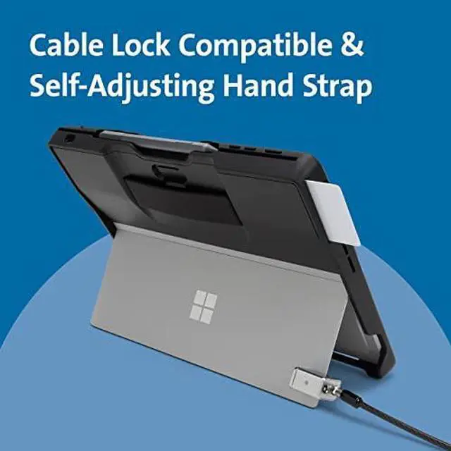 Alt view image 9 of 11 - Kensington Black BlackBelt Rugged Case with Integrated Smart Card Reader (CAC) for Surface Pro 8 Model K97620WW