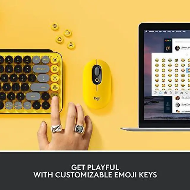 Alt view image 15 of 18 - Logitech POP Keys Mechanical Wireless Keyboard with Customizable Emoji , Durable Compact Design, Bluetooth or USB Connectivity, Multi-Device, OS Compatible - Daydream Mint