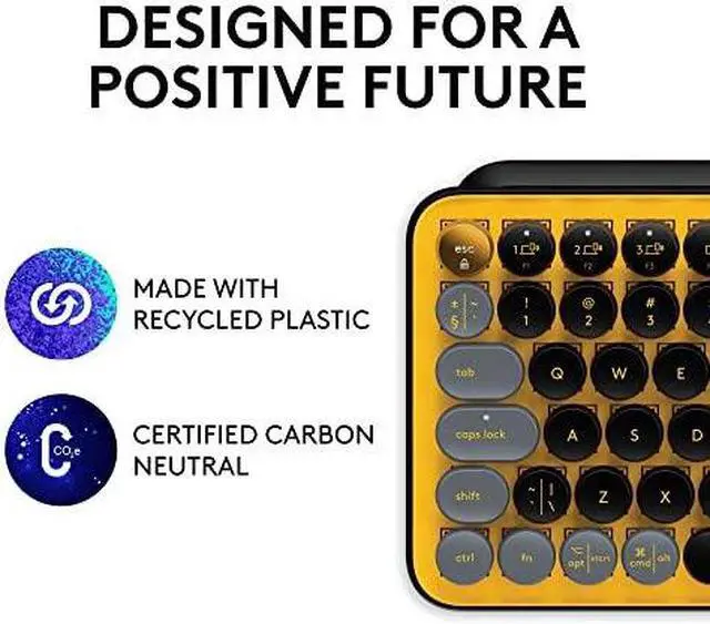 Alt view image 17 of 18 - Logitech POP Keys Mechanical Wireless Keyboard with Customizable Emoji , Durable Compact Design, Bluetooth or USB Connectivity, Multi-Device, OS Compatible - Daydream Mint