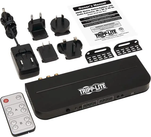 Alt view image 14 of 14 - Tripp Lite B118-2X4-4K-A 2x4 HDMI Matrix Switch/Splitter