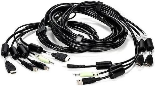 Alt view image 11 of 19 - Avocent 10 ft. USB keyboard, mouse & HDMI video cable with speakers & CAC - Used with SC845H-001 CBL0117