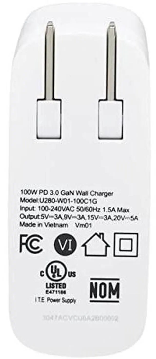 Alt view image 12 of 17 - Tripp Lite Compact 1-Port USB-C Wall Charger White U280W01100C1G