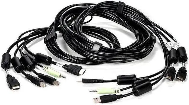 Alt view image 12 of 19 - Avocent 10 ft. USB keyboard, mouse & HDMI video cable with speakers & CAC - Used with SC845H-001 CBL0117