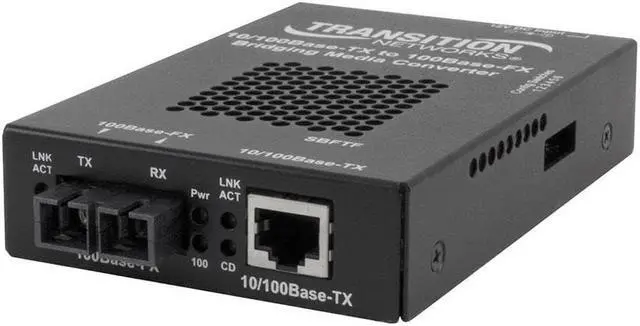 Alt view image 6 of 6 - Transition Networks Fast Ethernet Media Converter 100Base-TX to 100Base-FX