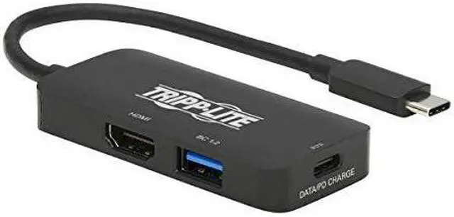 Alt view image 12 of 18 - Tripp Lite USB C Multiport Adapter 4K HDMI 4:4:4 USB-A USB C PD Charging