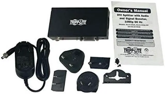 Alt view image 4 of 5 - Tripp Lite 2-Port DVI Splitter, 1080p @ 60Hz Quality, 1 DVI-D to 2 DVI-D Displays, International Plug Adapters for North America EU UK & Australia, TAA Compliant, 1-Year Warranty (B116-002A-INT)