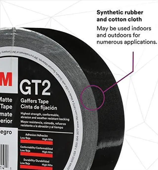 Alt view image 16 of 18 - 3M Matte Cloth Tape 1-9/10"x163-4/5' 11 mil BK GT2 - OEM