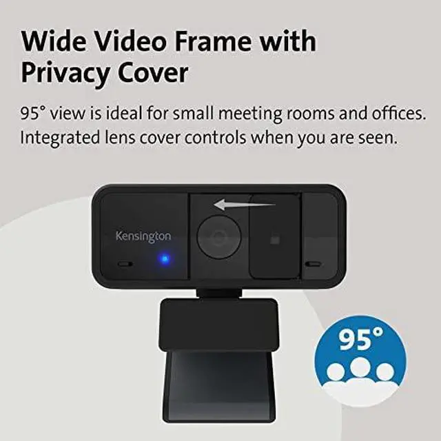 Alt view image 14 of 17 - Kensington W2050 Pro 1080p Auto Focus Pro Webcam with Dual Stereo Microphone for Video Conferencing, Software Control, Privacy Shutter, Compatible with Zoom/Skype/Teams and More (K81176WW)